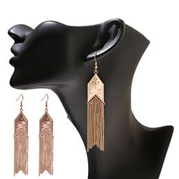 Dangle & Chandelier 2021 Vintage Gold Alloy Ladies Earrings Brincos Gypsy Boho Jewelry Ethnic Arrow Tassel Earring For Women