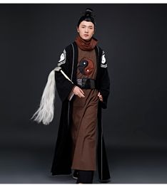Taiji Film TVcostume outlaws marsh Water Margin Wu with the same style of ancient men's cotton and hemp Taoist Hanfu