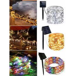 Strings Solar String Fairy Lights 12m 100LED Waterproof Outdoor Garland Power Lamp Christmas For Garden Decoration