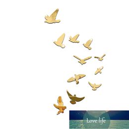 11 Pcs Peace Dove Bird Shaped Acrylic Gold Sliver Mirror Stickers Wall Sticker Home Decoration Bedroom Living Room Decor Factory price expert design Quality Latest