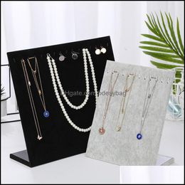 Jewellery Stand Packaging & Display Flannel Earrings Necklace Storage L-Shaped Plate Stall Props Drop Delivery 2021 I0Mhv
