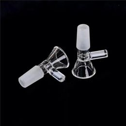 14mm 18mm Male Glass Funnel Bowl Slide Smoking Adapter Herb Dry Bowls with handle Tobacco for water Bongs Oil Burner