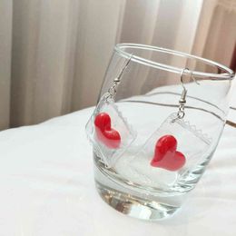 jako Ty Fashion Super Cute Transparent candy bag red love heart Earrings Creative Jewelry Personality Birthday Gifts For Friend