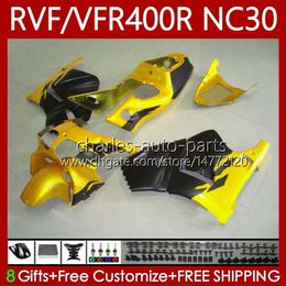 Bodywork For HONDA RVF VFR 400 RVF400 R 400RR VFR 400R VFR400R 89 90 91 1992 1993 79No.90 NC30 V4 VFR400 R 89-93 Golden black RVF400R VFR400RR 1989 1990 1991 92 93 Fairing