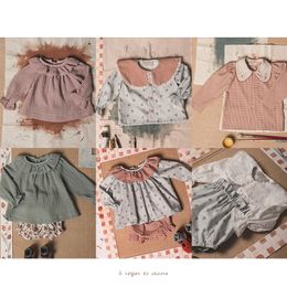 Kids Shirts New Spring Bp Brand Girls Cute Flower Print Long Sleeve Blouses Baby Child Cotton Fashion Tops Tees Clothes 210306