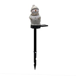 Lawn Lamps Solar Christmas Lights Outdoor Snowman Powered Decorations Stake For Patio Winter Decor