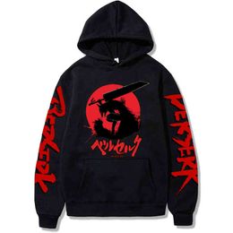 Harajuku Anime Unisex Hoodies Japanese Anime Berserk Printed Cool Hoodie Streetwear Cuts Street Style Casual Sweatshirts H1227