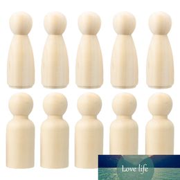 10pcs 65mm Wood Unfinished Peg Dolls Small Bodies People Kids DIY Arts Craft for Home Decorations