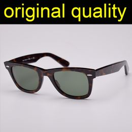 High quality classic 50mm 54mm size Sunglasses Men Women Acetate Frame Real Glass Lenses male Sun Glasses Oculos De Sol