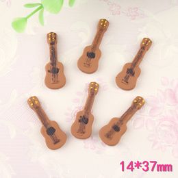 New Guitar Charms DIY Earring Jewelry Finding Cute Simulated Musical Instruments Resin Floating Pendant Craft Making