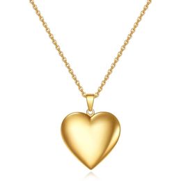 wholesaler gold Canada - Pendant Necklaces Heart Po Frame Necklace Gold Color Stainless Steel Openable Locket For Women Men Memorial Jewelry