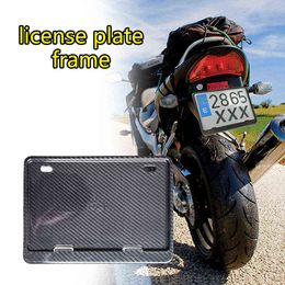 True carbon grain Motorcycle Licence Plate Holder Frame Motorcycles Numbers Plates Protector Suitable for Moto Car