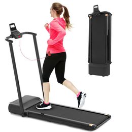 running exercise machine UK - FYC Folding Treadmilles Electric Exercise Compact Running Machine with LED Display & Wheels & Phone Holder US Stock297P