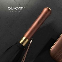 OLYCAT 16K Umbrella Rain Women Luxury Wooden Handle Long Men Business Japanese Style Automatic Windproof 210721