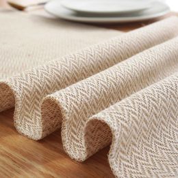 Table Skirt Cilected Modern Simple Runner Beige Handmade Tassel Cotton Linen Tablecloth Household Runners Decoration