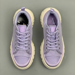 Women's purple canvas trend casual shoes New design Elevated platform sneakers Non-slip outsole Cool lace-up sneaker Wearable in all seasons