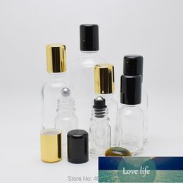 Clear Glass Roll on Bottle Metal Bead Essential oil Bottle 5ml-100ml Cosmetics Container Glass Packaging Bottles10pcs/20pcs/Lot