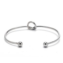 Tie the Love Knot Bridesmaid Bracelet Bangle Open Cuffs for Women Bridesmaid Proposal Gifts Q0719