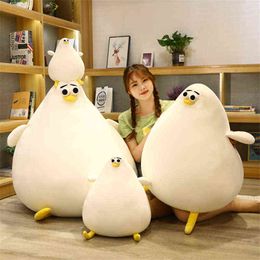 85cm Giant Round Soft Penguin Plush Pillow Fluffy Lazy Sofa Living Room Decoration Nice Plush Toy for Kids Surprise Gift Y211119