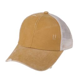 2020 Ponytail Baseball Cap Messy Bun Hats Women Washed Cotton Snapback Caps Casual Summer Sun Visor Outdoor Hat