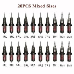 Cartridge Tattoo Needles 10/20PCS Mixed Sizes Disposable Eyebrow Permanent Makeup For Machines Grips 211229
