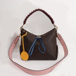Designer Wandering Shoulder Bags Ornaments Crochet Handle Totes Women Leather printing Handbag Removable Belt Travel Crossbody Bag