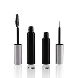 Storage Bottles & Jars 5/50PCS 8ML 10ML Black Plastic Mascara Tube With Silver Cap Empty Round Liquid Eyeliner Bottle DIY Cosmetic Packaging