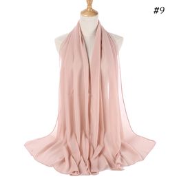 Women's Pure Colour Chiffon Scarf Plain Headscarf Ladies Hijab Gauze Scarives High Quality Muti Colours 72*175CM