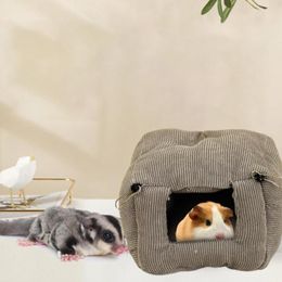 Small Animal Supplies Guinea Pigs Bed Solid Color Soft Windproof Semi-enclosed Cave House Pet Nest