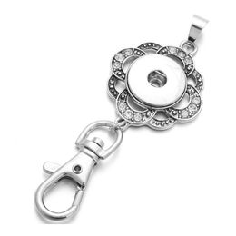 Key Chain Flashlights Snap Jewellery 18mm Metal Flower Snap Button Keychains Keyring Pendant Layard For Women Gi jllSpL