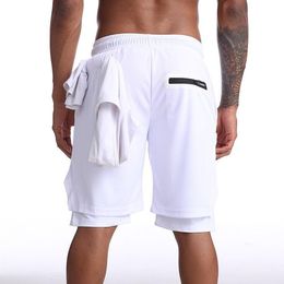New gym shorts Men's Running Shorts Mens Sports Male Quick Drying Training Exercise Jogging Gym with Built-in pocket Liner Shorts 19