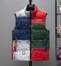 Winter New Men Vest Sleeveless Parka Waterproof Patchwork Thick And Comfortable Male Fashion Waistcoat Size 4XL