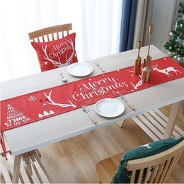 Etercycle Christmas tablecloth cotton linen dining table TV cabinet cover household Christmas Navida Happy New Year Y200421