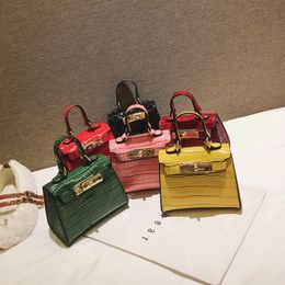 New Children Fashion Handbags Little Girl Stone Pattern Platinum Mini Chain Messenger Bags Kids Designer Floral One Shoulder Bags C6921