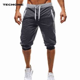 Summer Men Casual Sweatpants Shorts 1/2 Trousers Short Fitness Clothing Bodybuilding Soft Cotton XXXL 220312