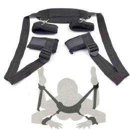 NXY Adult toys Womens Sexy Lingerie BDSM Bondage Handcuffs Leg Open Restraints Neck Ankle Cuff Straps Erotic Costume Products 1130