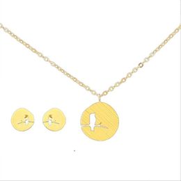 2021 Cute Bird on Branch Dubai Jewellery Set Rose Gold Colour Chain Body Jewellry set Cute Bird Necklaces for Women Men Party Gift