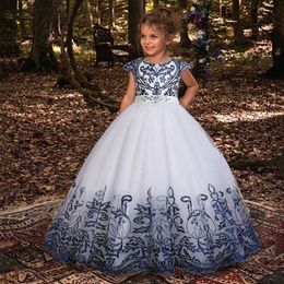 New Year Dress Girls Party Wedding Lace Beading Princess Dresses for Girls Long Formal Prom Dress Girls Costume Vestidos Q0716