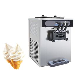 Three Heads Soft Ice Cream Makers Machine Dessert Sundae Vending