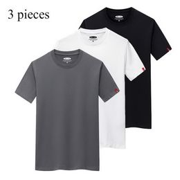 100% Cotton Men T-Shirt 3 Pcs/Lot High Quality Fashion Solid Color Casual Short Sleeve T-shirt Summer Tee Shirt Clothing TX147 210225