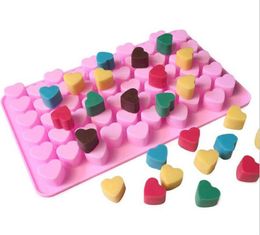 Cake Tools 100pcs 55 Holes Bake Mold 1.5 Mini Heart Silicone Chocolate Fondant Jelly Cookie Muffin Ice Mould Flexible Cupcake