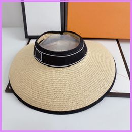 Women Street Brimmed Straw Hat Fashion Visor Designer Casquette Womens Top Empty Hats Caps Mens Summer Bucket Hat Cap D222223F