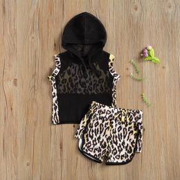 Clothing Sets Pudcoco Est Fashion Toddler Baby Girl Clothes Leopard Print Suspender Tops Mesh Hoodie Short Pants 3Pcs Outfits Summer Set