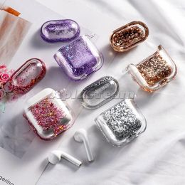 Liquid Quicksand Earphone Case For Apple Airpods 2 1 Air Pods Glitter Sequins Headphone Headset Cover For AirPod Protector Shell New Fashion