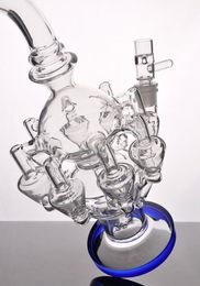 Quality Fashion Recycler Glass water Bong Smoking Pipe Hookah Dab Rig 14mm Joint