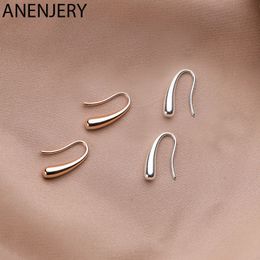 Personality Water Drop Silver Rose Gold Earrings Silver Colour Small Cute Earring For Women Girl Gifts S-E1160