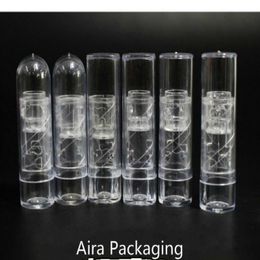 Clear Empty Lip Balm Container 9mm Round Plastic Professional Lipstick Sample Tubes Cosmetic Containers 100pcs /Lot