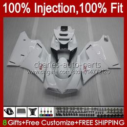 Injection Body For DUCATI 748S 853S 916S 996S 998S Gloss White 94-02 42No.6 748 853 916 996 998 S R 94 95 96 97 98 748R 853R 916R 996R 998R 1999 2000 2001 2002 OEM Fairing