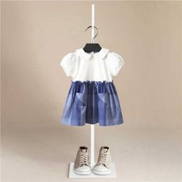 Kids Luxury Plaid Cotton Summer Dress for Girls Party and Wedding Cotton Brand Toddler Girls Pocket Dress Patchwork Baby Clothes Q0716