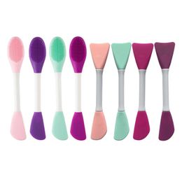 silicone makeup spatula UK - Makeup Brushes Silicone Mask Brush Double-end Lotion Spatula Scoop Beauty Tool Spatulas For Gel